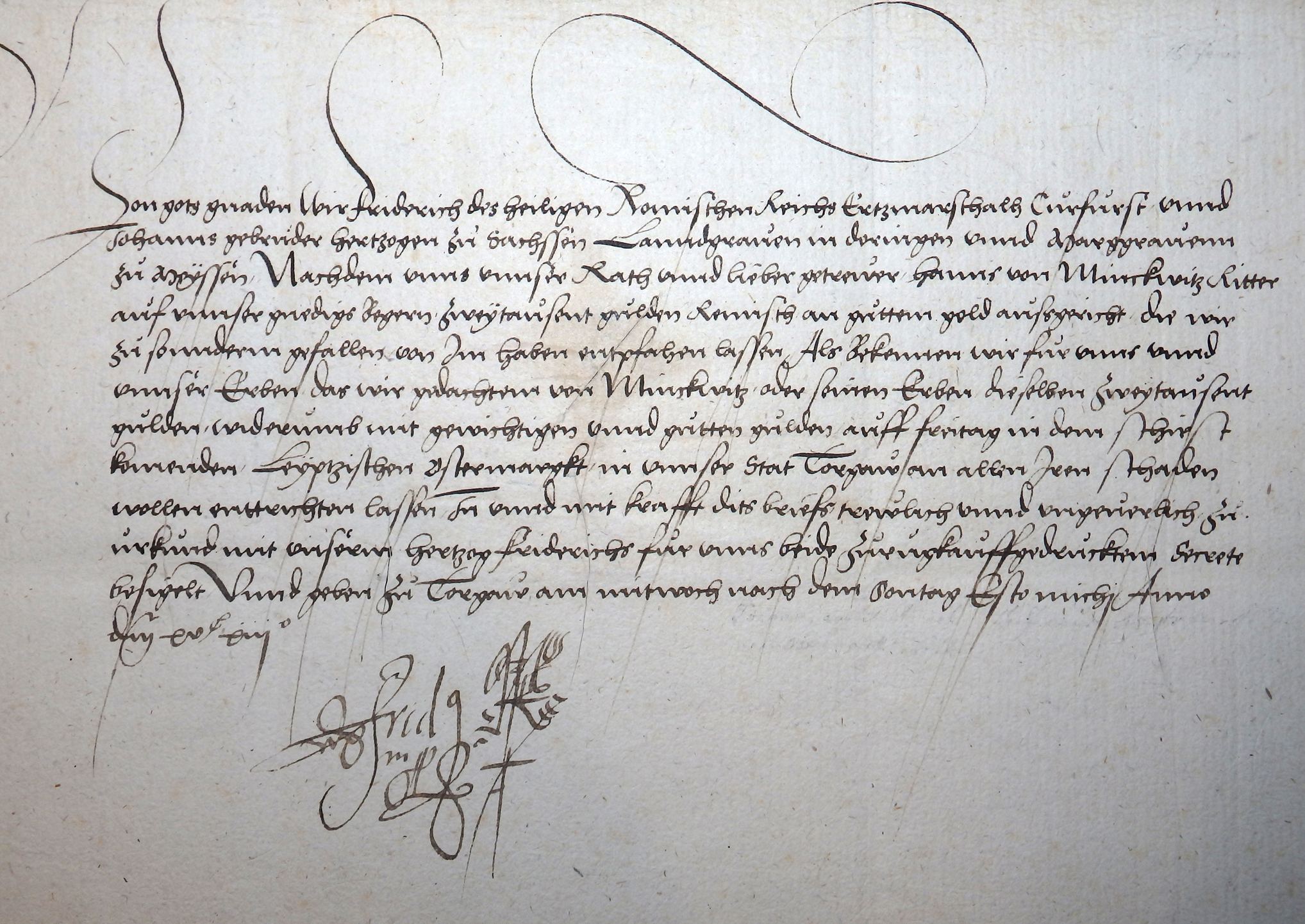 Anleiheurkunde Friedrichs des Weisen, Torgau 1513